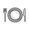 Dish with cutlery kitchen vector image