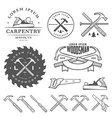 Set of vintage carpentry design elements vector image
