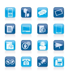 Contact and communication icons vector image
