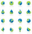 Drops and leaves design elements vector image