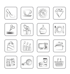 Shopping and mall icons vector image