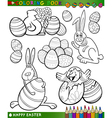 Easter cartoon themes for coloring vector image