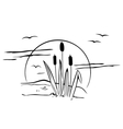 Cattails on vector image