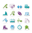Sport objects icons vector image