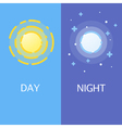 Day and night flat or banners Day and night flat or banners vector image