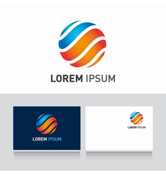 Logo sphere orange blue vector image