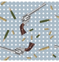 Seamless pattern with guns and bullets vector image