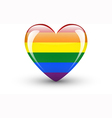 Heart-shaped icon with rainbow flag vector image