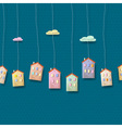 Homes made from paper on blue vector image