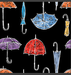 Seamless pattern of umbrellas flowers Royalty Free Vector