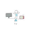TV and man vector image