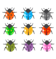 Ladybug insect glossy icon set vector image
