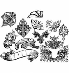 Heraldry design elements vector image