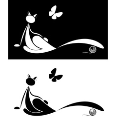 Set of cat silhouette vector image