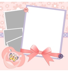 Cute template for babys card vector image