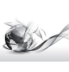 Globe in smoke vector image