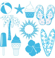Summer objects vector image