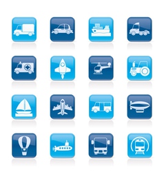 Different kind of transportation icons vector image