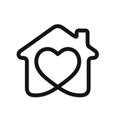 Heart in house Heart in house vector image