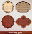Set Wooden labels classic vintage retro vector image