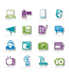 Communication and Technology icons vector image