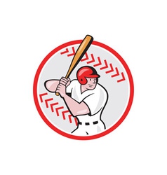 Baseball Player Batting Ball Cartoon vector image