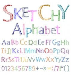 Sketchy alphabet vector image