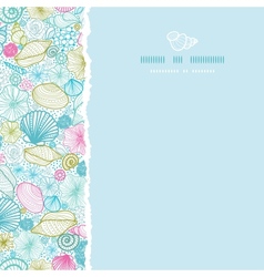 Seashells line art square torn seamless pattern vector image