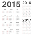 european 2015 2016 2017 year calendars vector image vector image