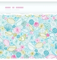 Seashells line art horizontal torn seamless Seashells line art horizontal torn seamless vector image