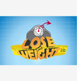 Text lose weight with weigh scale and measure tape vector image