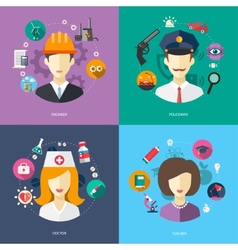 Flat design business with people professions Flat design business with people professions vector image