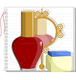Mirror and nail polish vector image