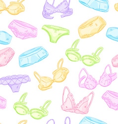 Hand drawn underwear pattern with bra and panties Hand drawn underwear pattern with bra and panties vector image
