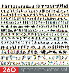 260 sport silhouettes set vector image