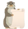 Groundhog with scroll vector image
