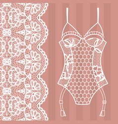 Body lingerie lacy beautiful body Body lingerie lacy beautiful body vector image