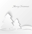 White christmas tree applique background vector image