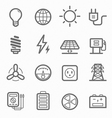 Power symbol line icon set vector image