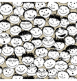 Crowd of funny peoples seamless background vector image