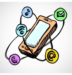 Doodle smartphone concept Doodle smartphone concept vector image