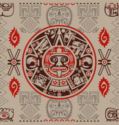 Seamless ancient american pattern vector image