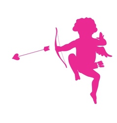 Cupid silhouette vector image