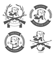 Set of hunting retriever logos labels and badges vector image