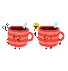 Happy cute smiling funny coffee paper cup Vector Image