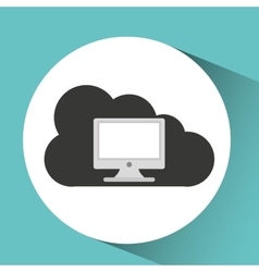 Technology monitor pc cloud Technology monitor pc cloud vector image