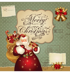 Christmas with santa claus vector image