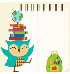 Happy little owl - back to school vector image