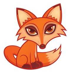 Cartoon red fox vector image