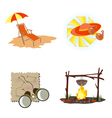 Holiday icons beach vector image